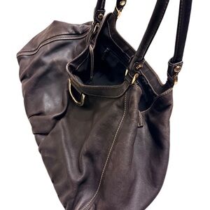 Gucci Abbey D-Ring Shoulder Bag in dark brown leather